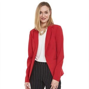 Suzy Shier Vibrant Red Single Button Blazer